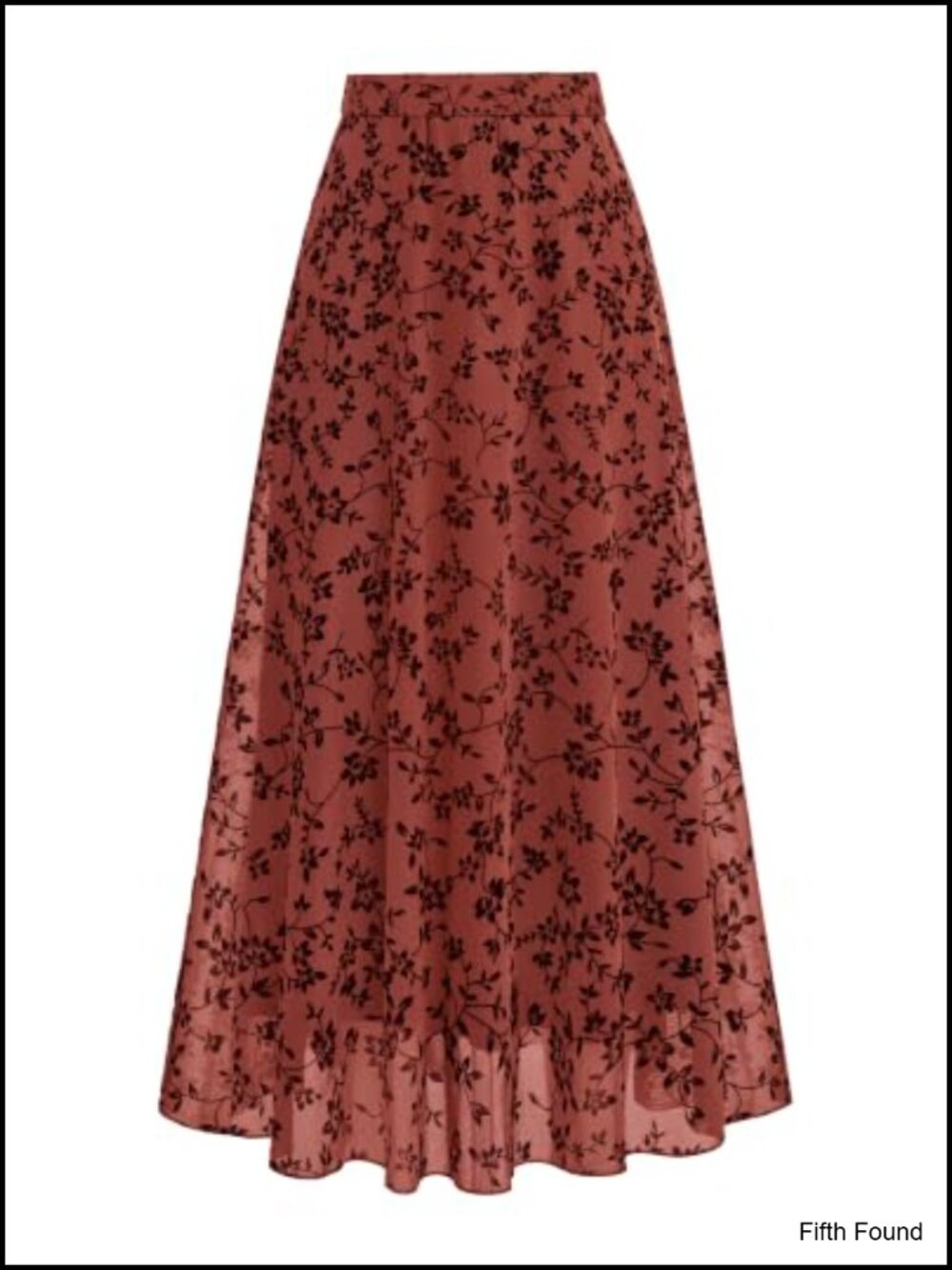 Floral Mesh Maxi Skirt High Waisted A-Line Tulle Long Skirt